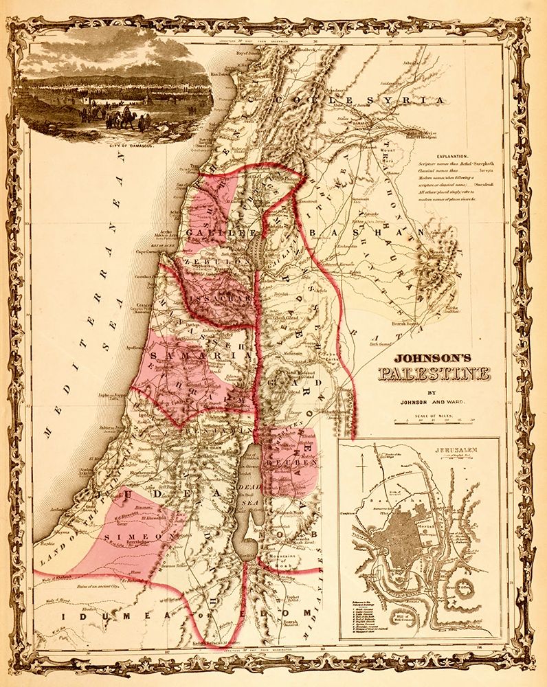 Palestine 1862 art print by Vintage Maps for $57.95 CAD
