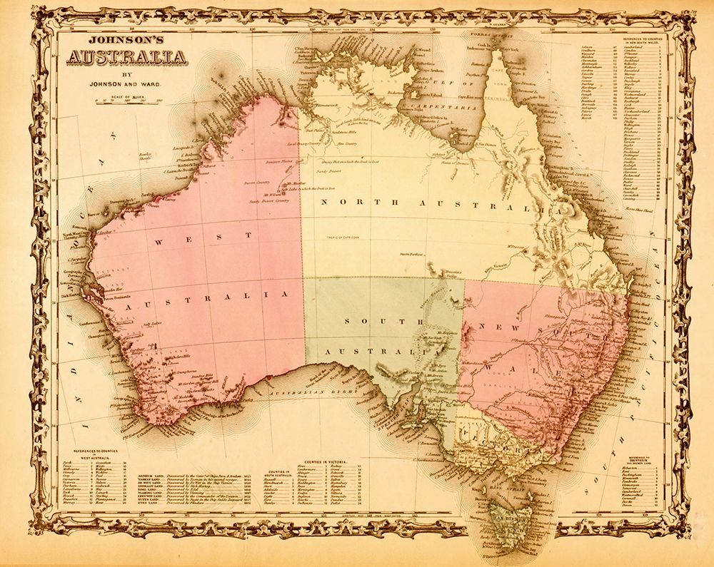 Australia 1862 art print by Vintage Maps for $57.95 CAD