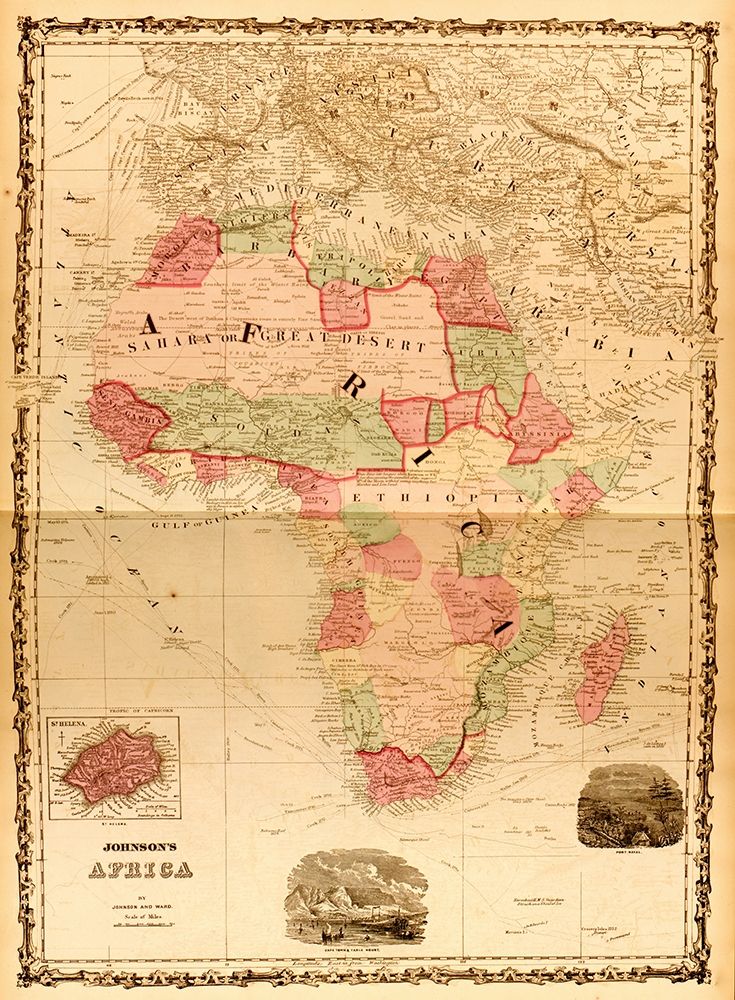 Africa 1862 art print by Vintage Maps for $57.95 CAD
