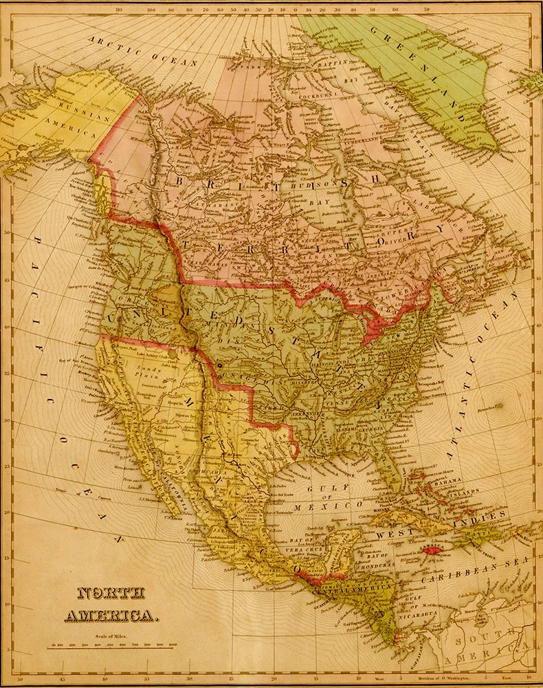 North America 1844 art print by Vintage Maps for $57.95 CAD