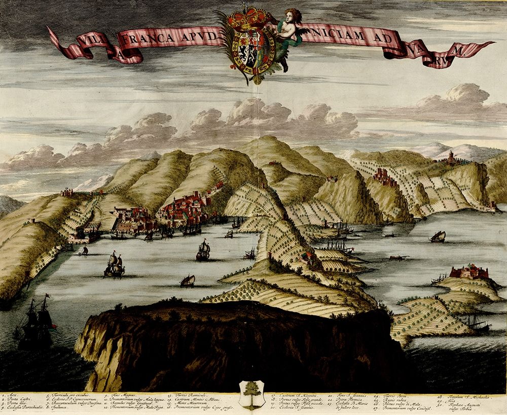 Nice on the Mediterranean 1700 art print by Vintage Maps for $57.95 CAD