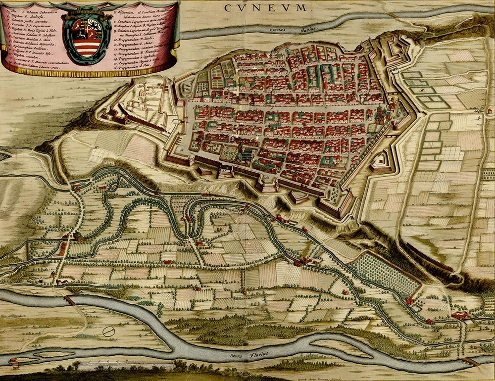 City of Cuneo 1700 art print by Vintage Maps for $57.95 CAD