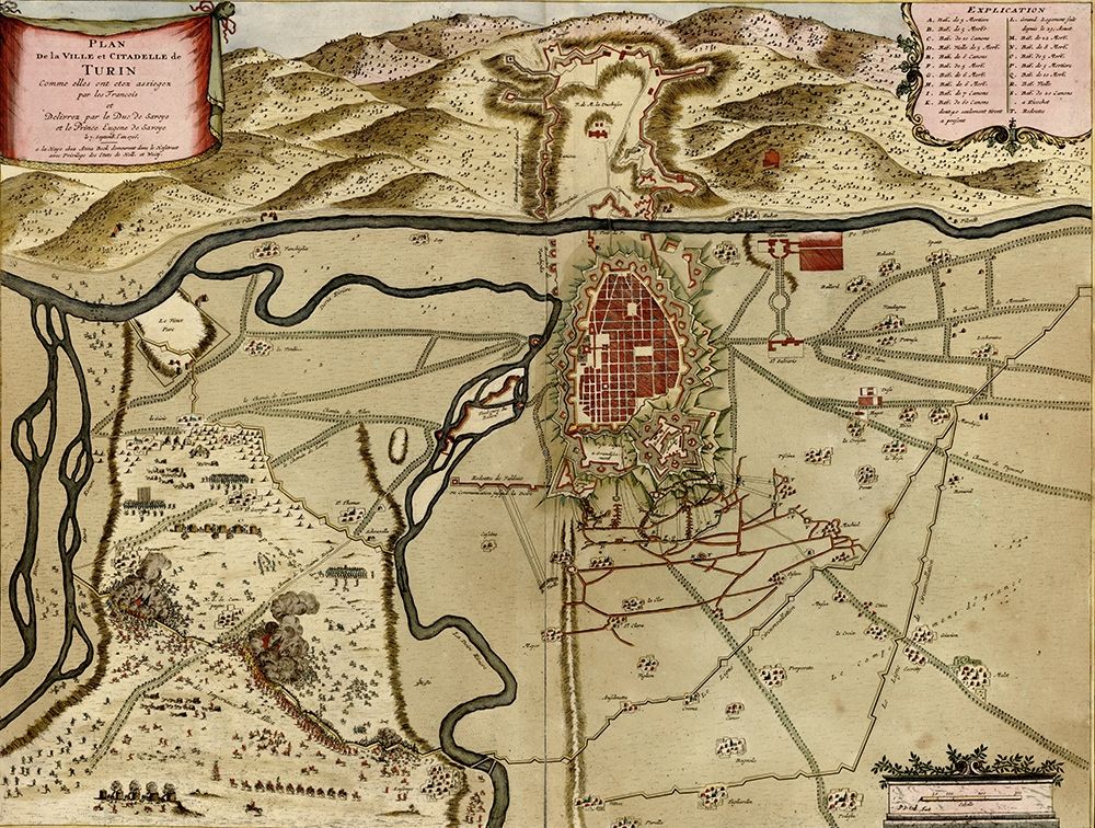 Turin or Torino and Its Envisons 1700 art print by Vintage Maps for $57.95 CAD