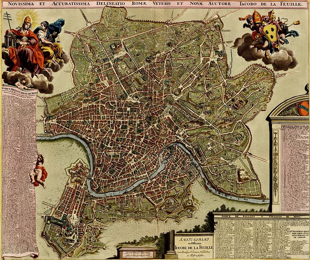 Rome on the Tiber and The Vatican 1700 art print by Vintage Maps for $57.95 CAD
