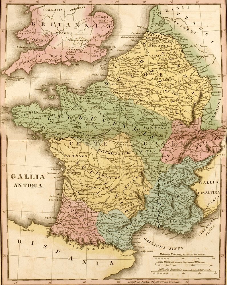 Ancient France Gallia Antiqua art print by Vintage Maps for $57.95 CAD