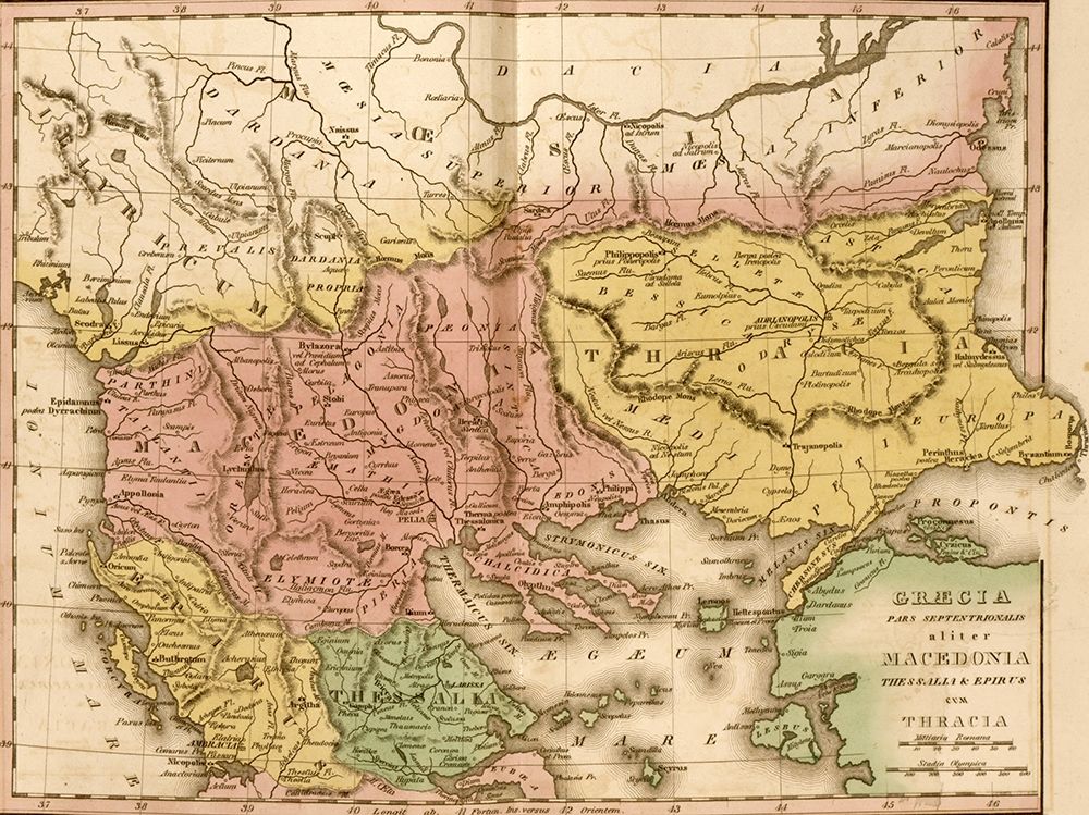 Ancient Greece Macedonia and Thrace art print by Vintage Maps for $57.95 CAD