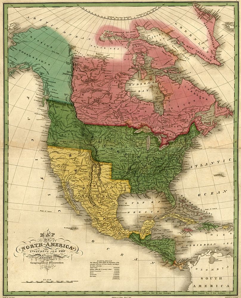 North America 1826 art print by Vintage Maps for $57.95 CAD
