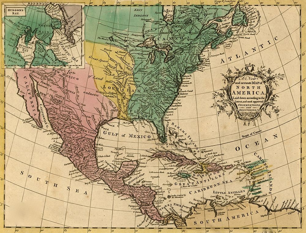 North America 1763 art print by Vintage Maps for $57.95 CAD
