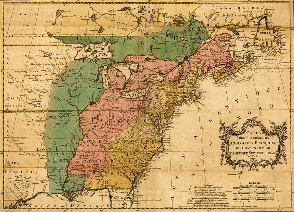 British and French Claims to North America 1756 art print by Vintage Maps for $57.95 CAD