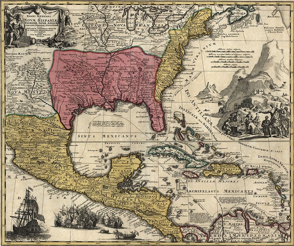 Dominions of New Spain in North America 1759 art print by Vintage Maps for $57.95 CAD