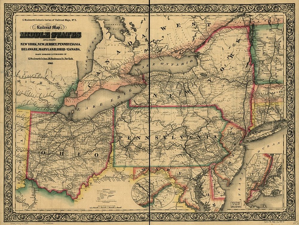 Civil War Railroad Map 1862 art print by Vintage Maps for $57.95 CAD