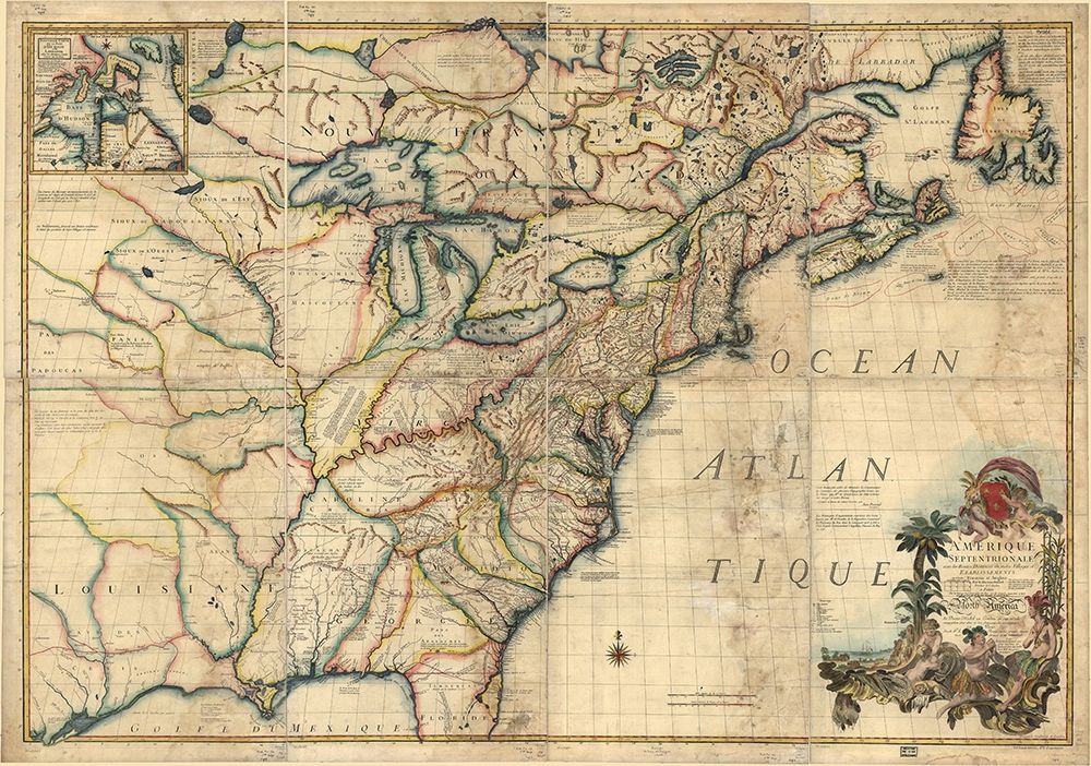 French and English Settlements in the US 1777 art print by Vintage Maps for $57.95 CAD