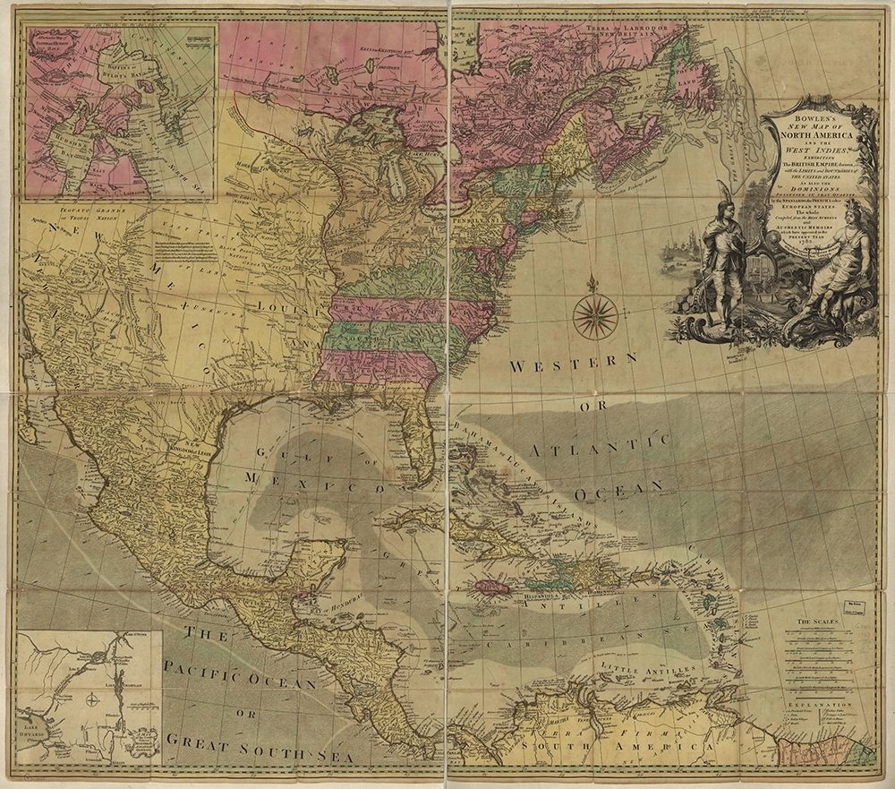 British Empire in North America 1783 art print by Vintage Maps for $57.95 CAD