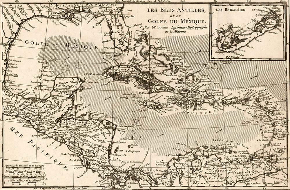 Antilles and The Gulf of Mexico art print by Vintage Maps for $57.95 CAD