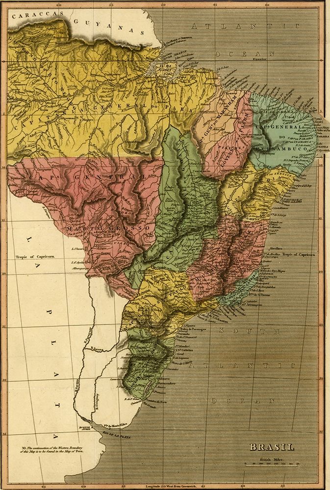 Brazil 1822 art print by Vintage Maps for $57.95 CAD