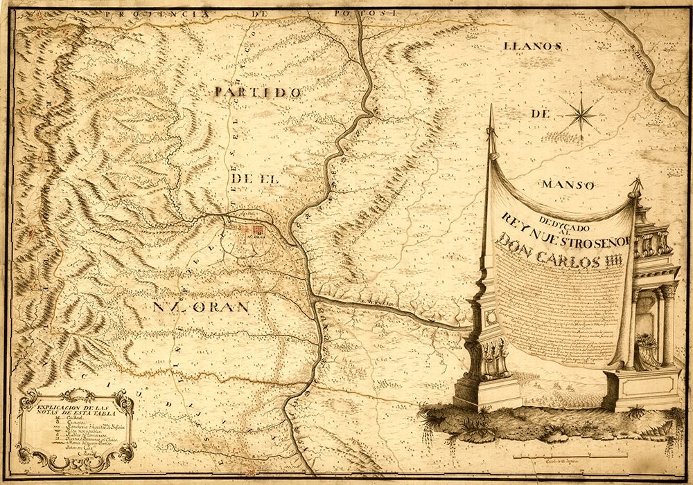 Centa Valley Argentina 1794 art print by Vintage Maps for $57.95 CAD