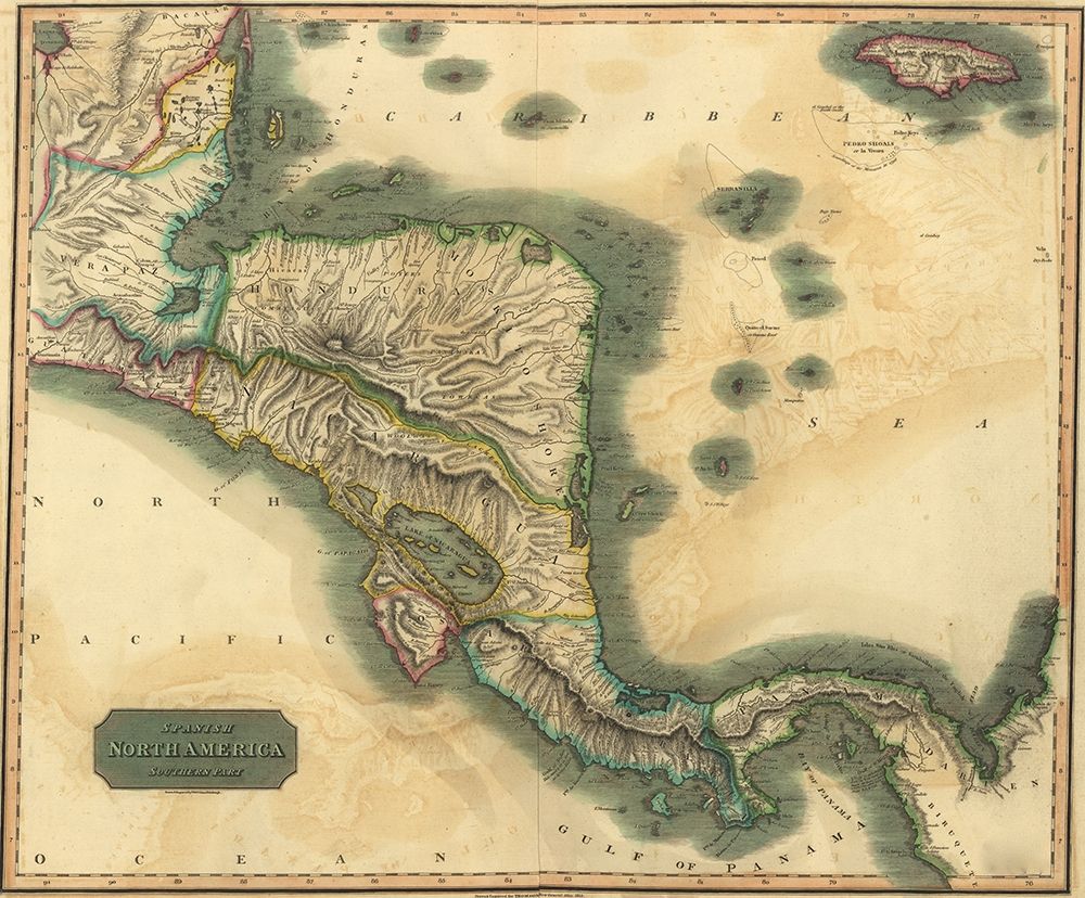 Spanish Central America art print by Vintage Maps for $57.95 CAD