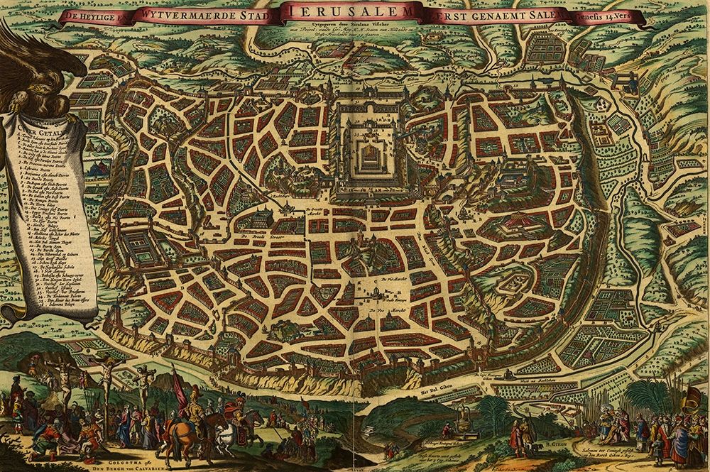 Jerusalem 1666 art print by Vintage Maps for $57.95 CAD