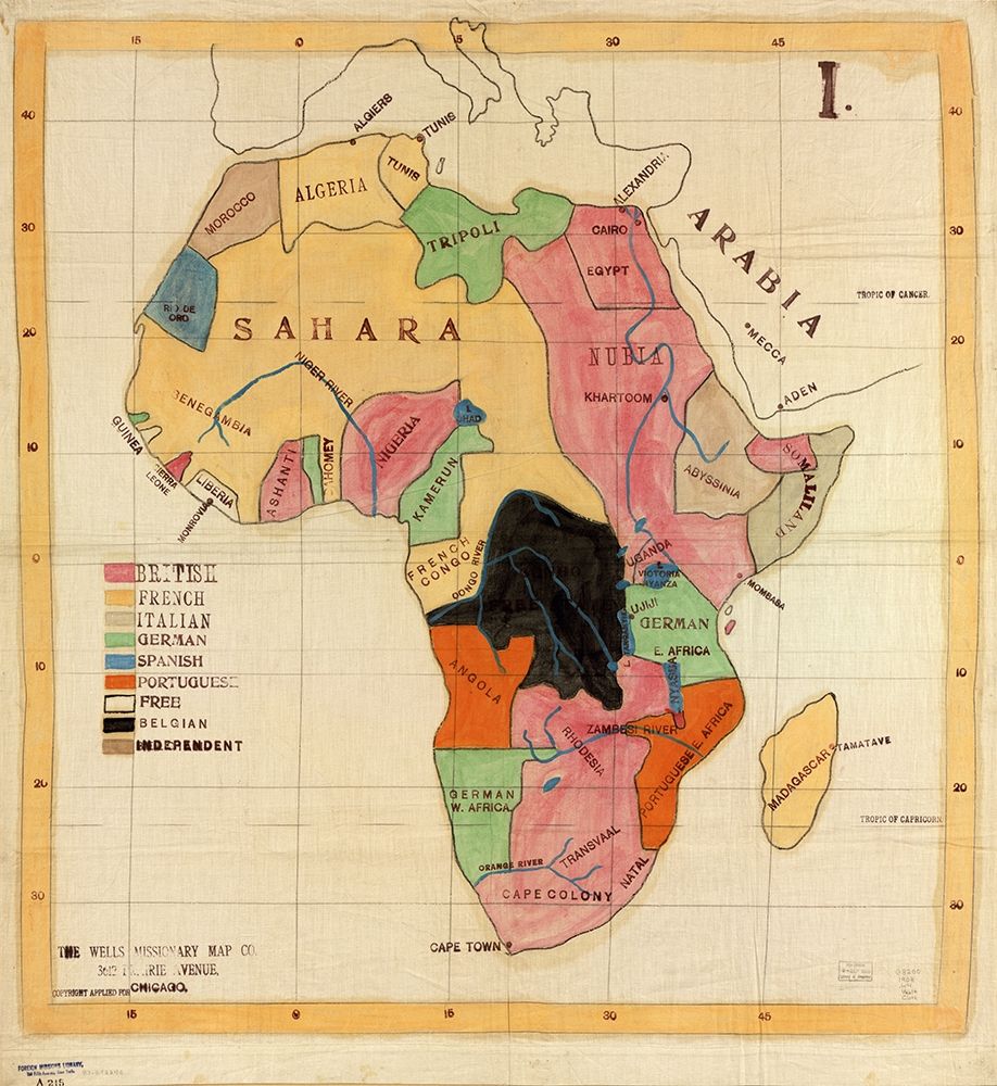 African Countries 1908 art print by Vintage Maps for $57.95 CAD