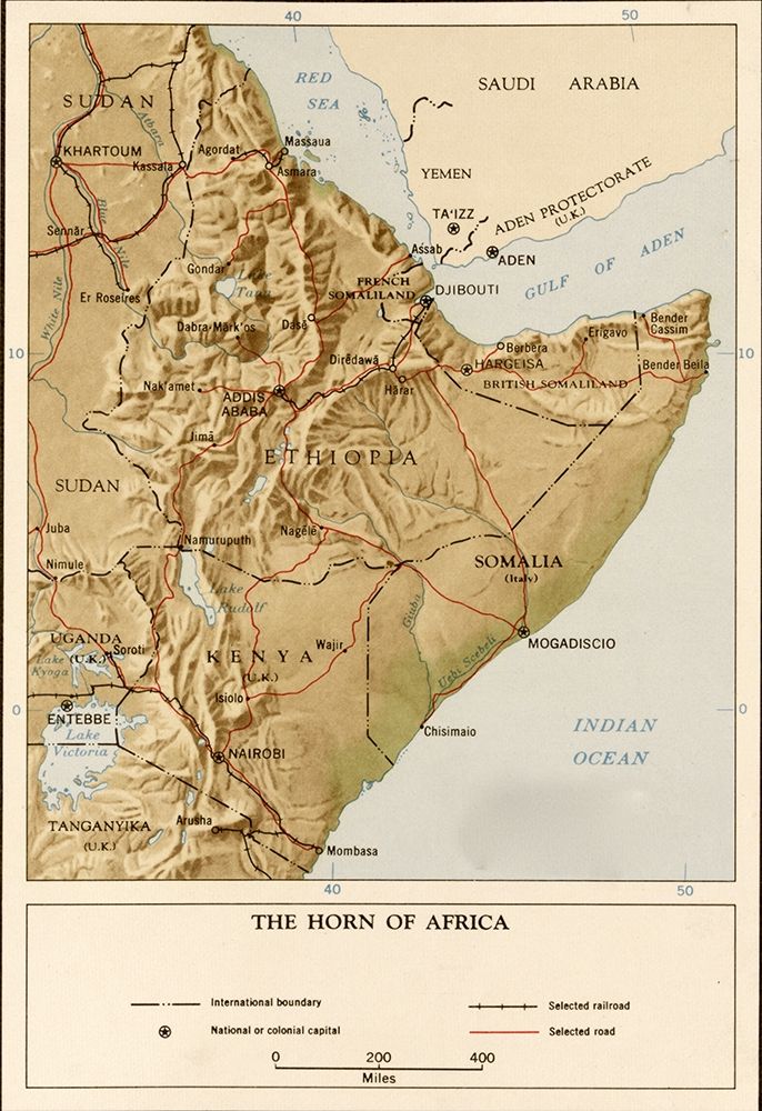 Horn of Africa 1969 art print by Vintage Maps for $57.95 CAD