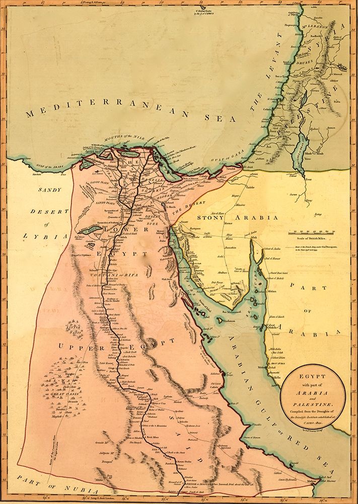 Egypt with part of Arabia and Palestine  art print by Vintage Maps for $57.95 CAD