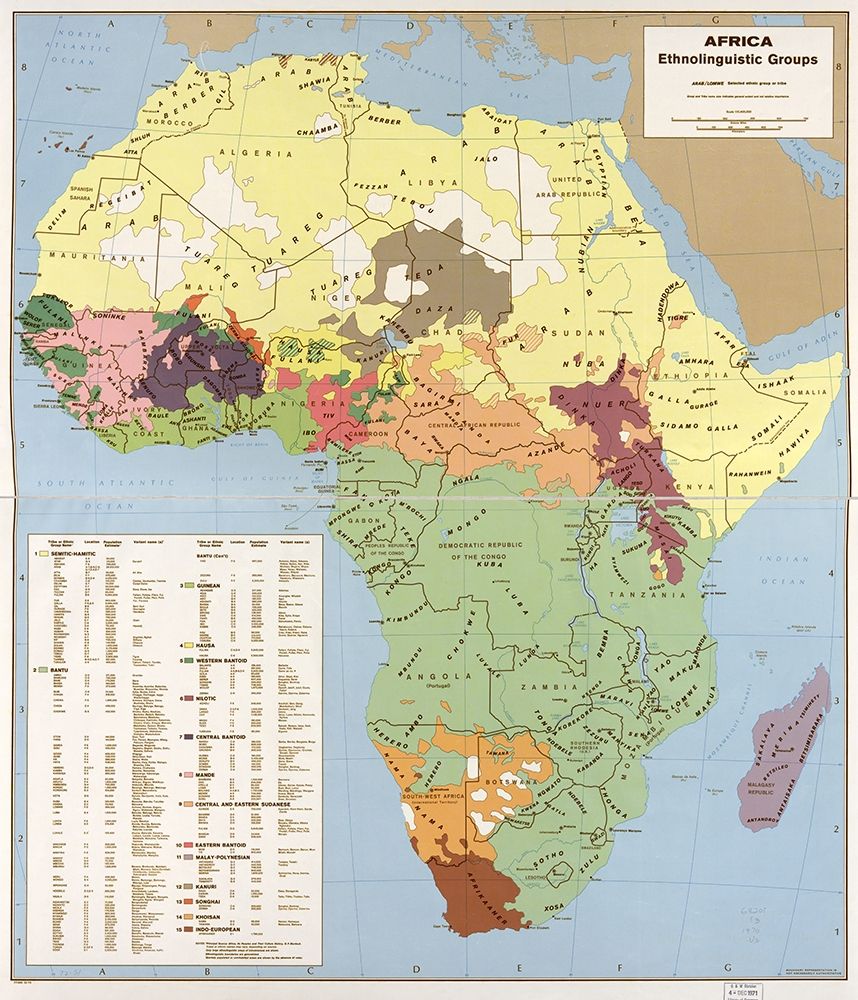 Ethnolinguisitic Map of Africa art print by Vintage Maps for $57.95 CAD