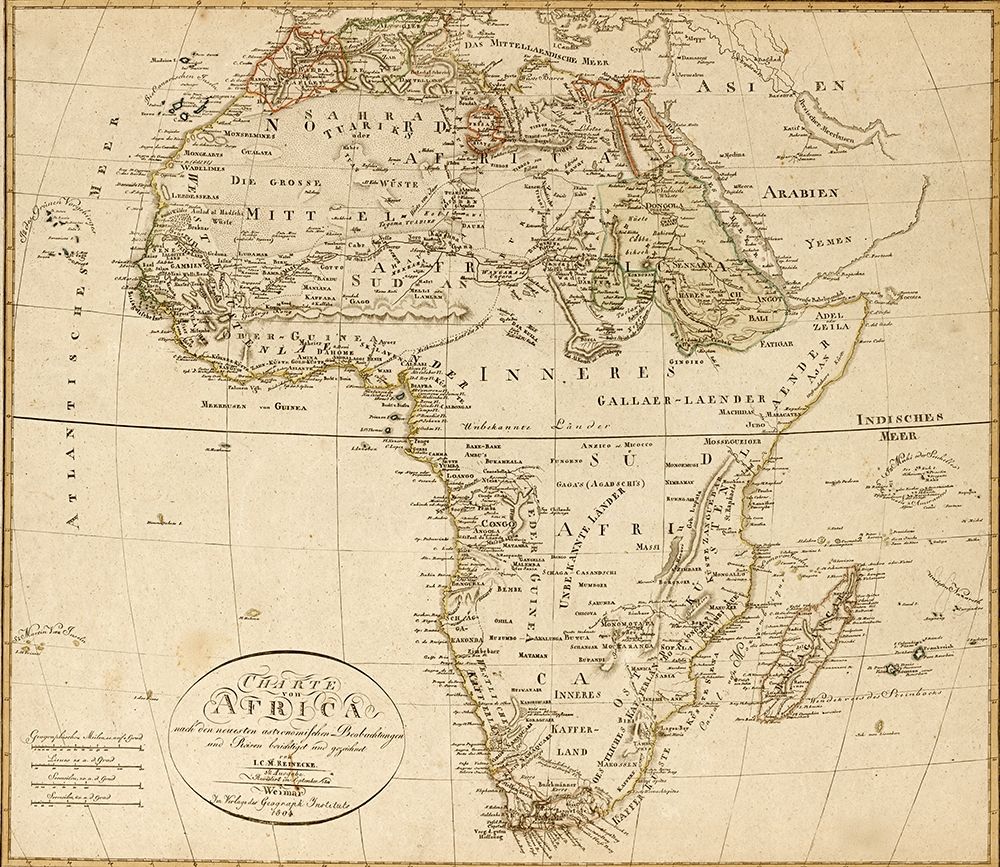 Africa 1804 art print by Vintage Maps for $57.95 CAD