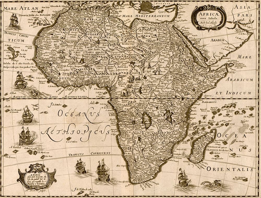 Africa 1640 art print by Vintage Maps for $57.95 CAD