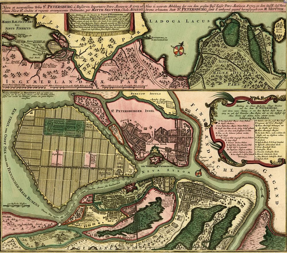 St Petersburg Russia 1703 art print by Vintage Maps for $57.95 CAD