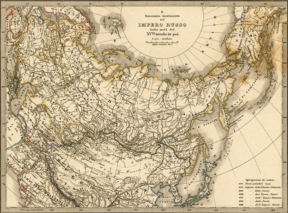 Imperial Russia 1876 art print by Vintage Maps for $57.95 CAD