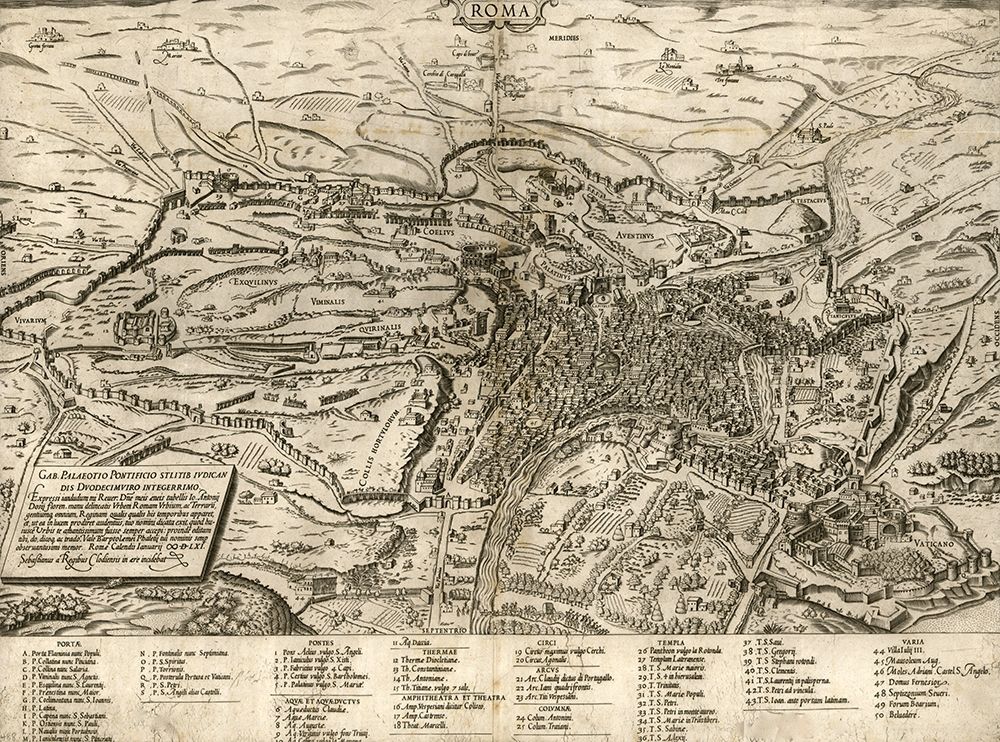 Rome 1568 art print by Vintage Maps for $57.95 CAD