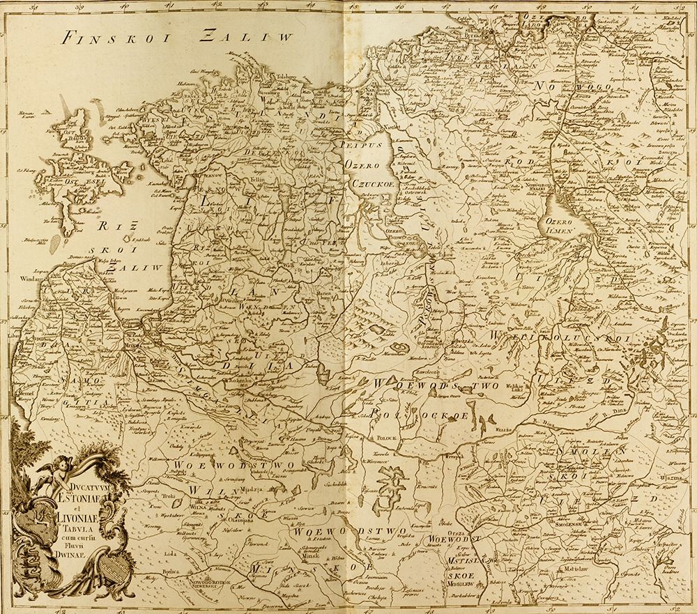 Estonia and Lithuania 1745 art print by Vintage Maps for $57.95 CAD