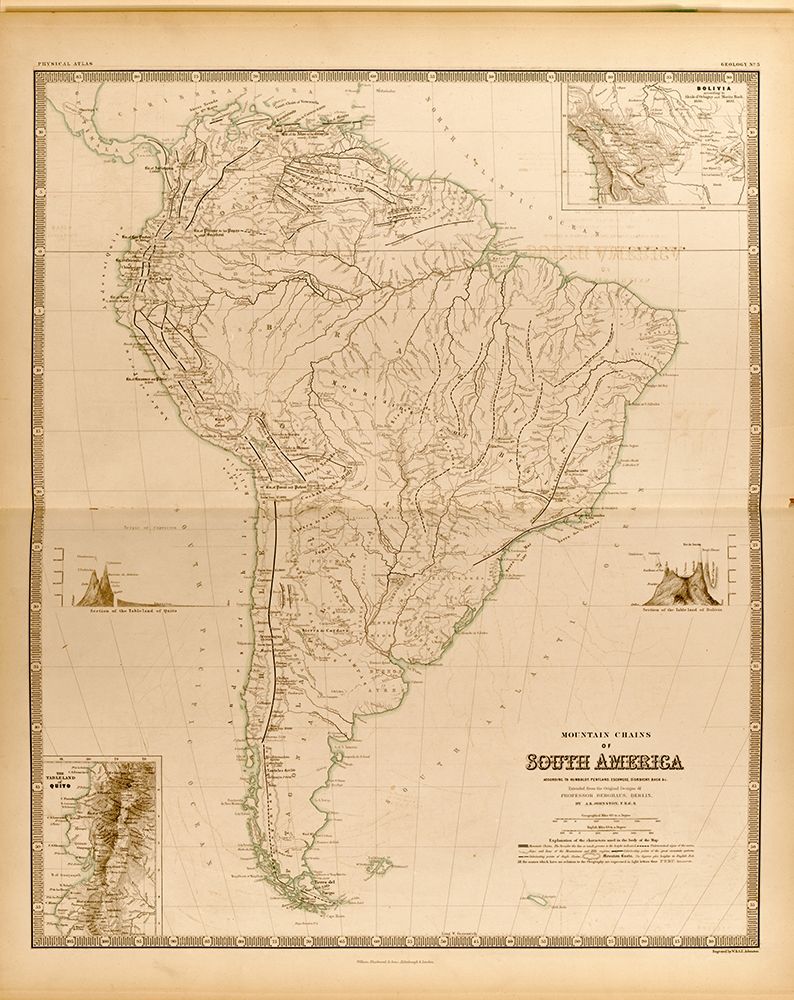 Mountain Systems of South America art print by Vintage Maps for $57.95 CAD