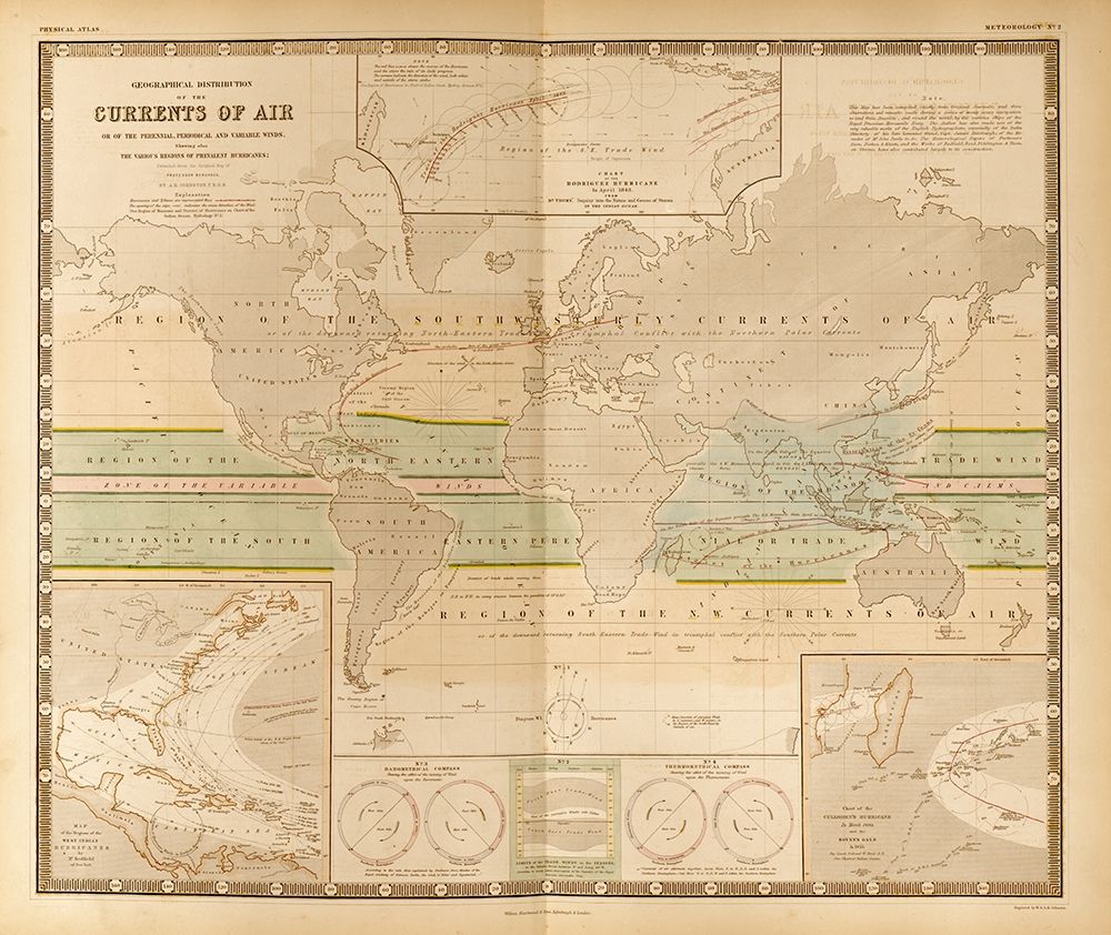 Air Currents of the World art print by Vintage Maps for $57.95 CAD