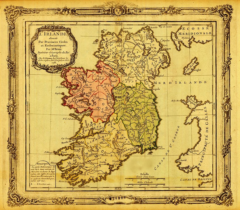 Ireland pictured in Ecclesiastical Divisions 1766 art print by Vintage Maps for $57.95 CAD