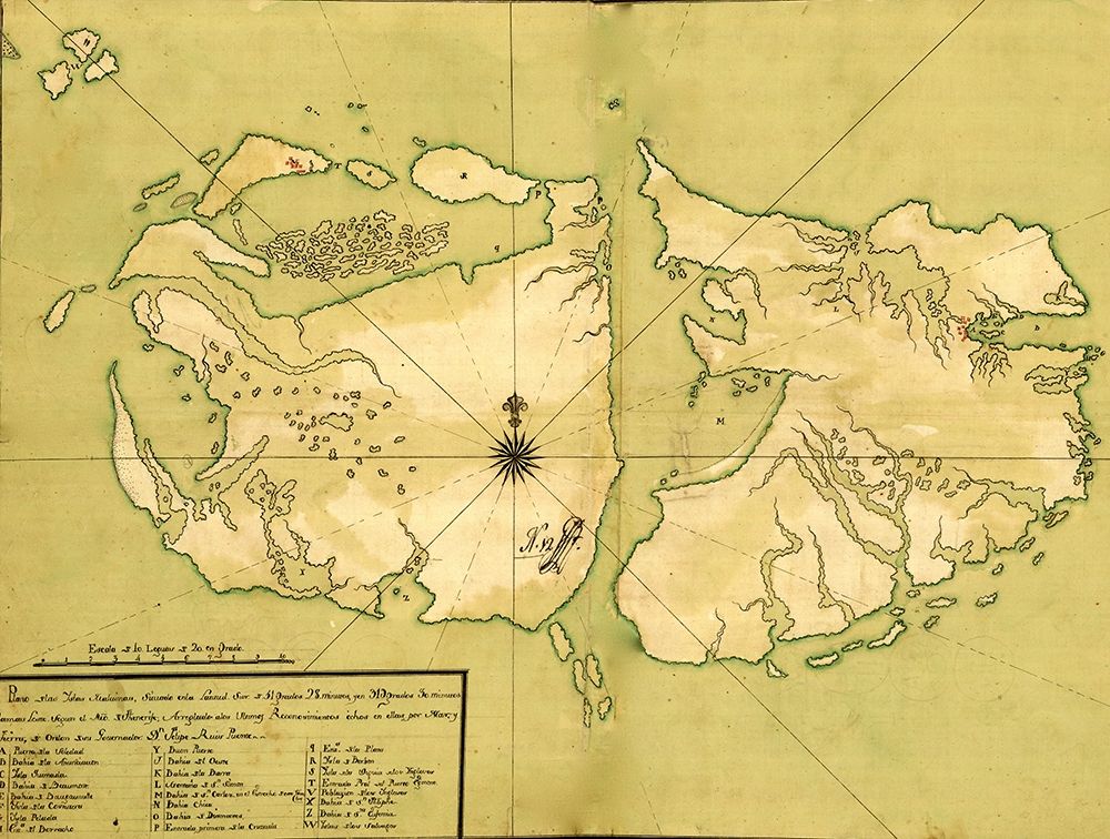 Falkland Islands Malvinas 1700 South America art print by Vintage Maps for $57.95 CAD