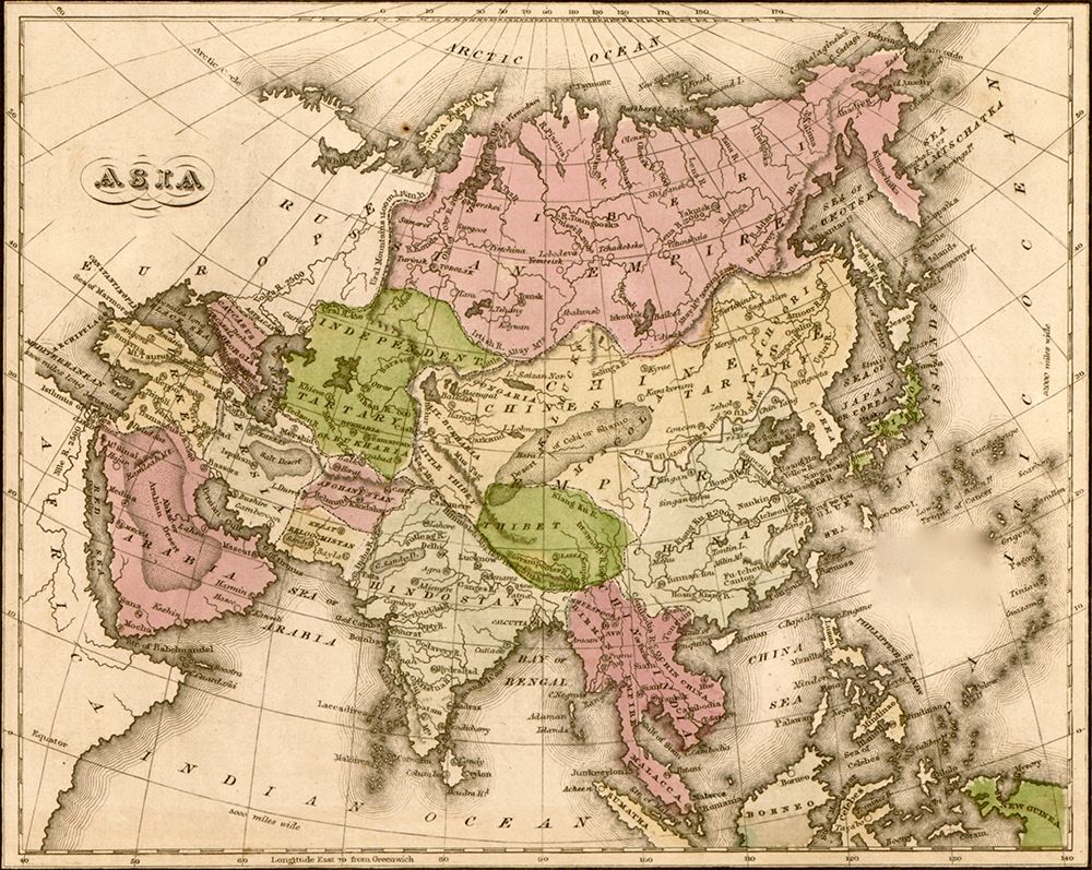 Asia 1835 art print by Vintage Maps for $57.95 CAD