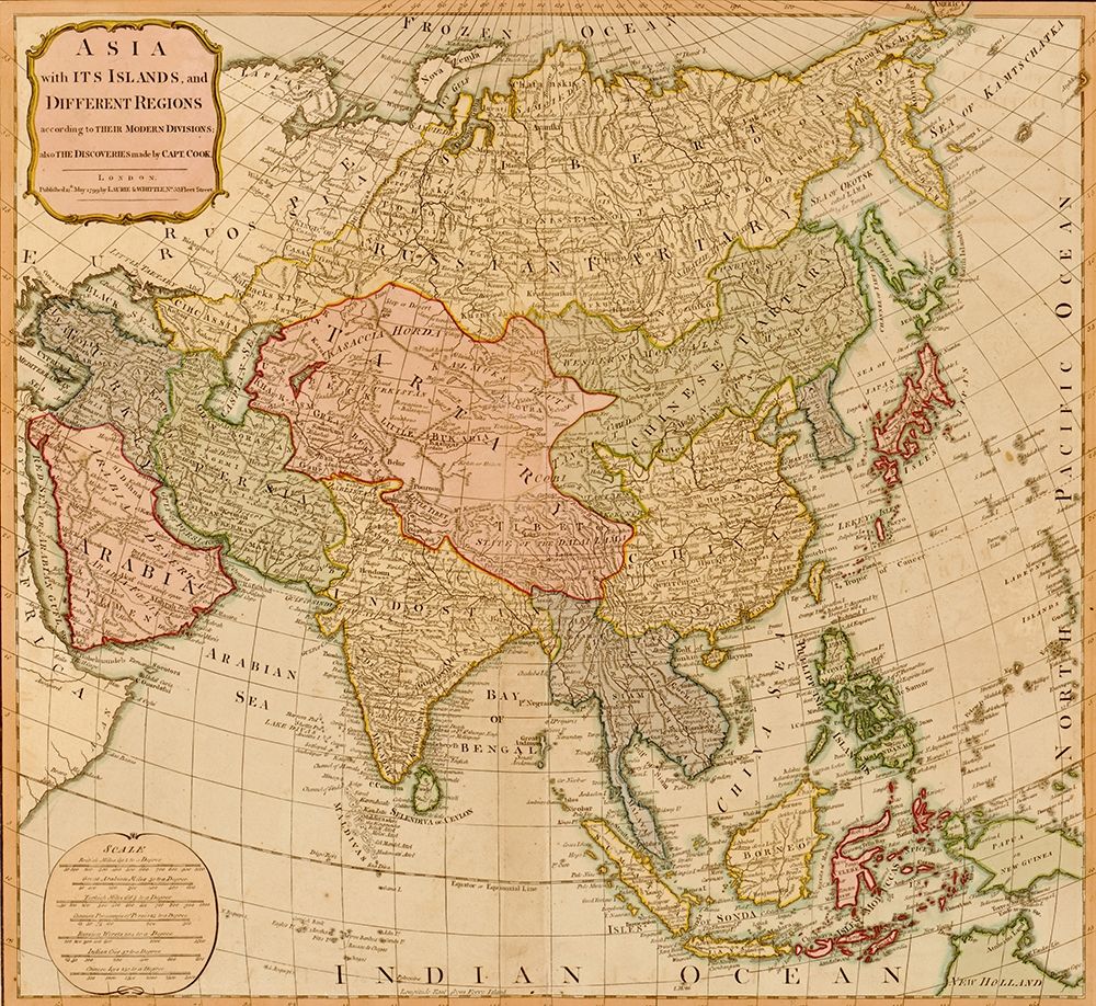 Asia 1799 According to Captain Cook art print by Vintage Maps for $57.95 CAD