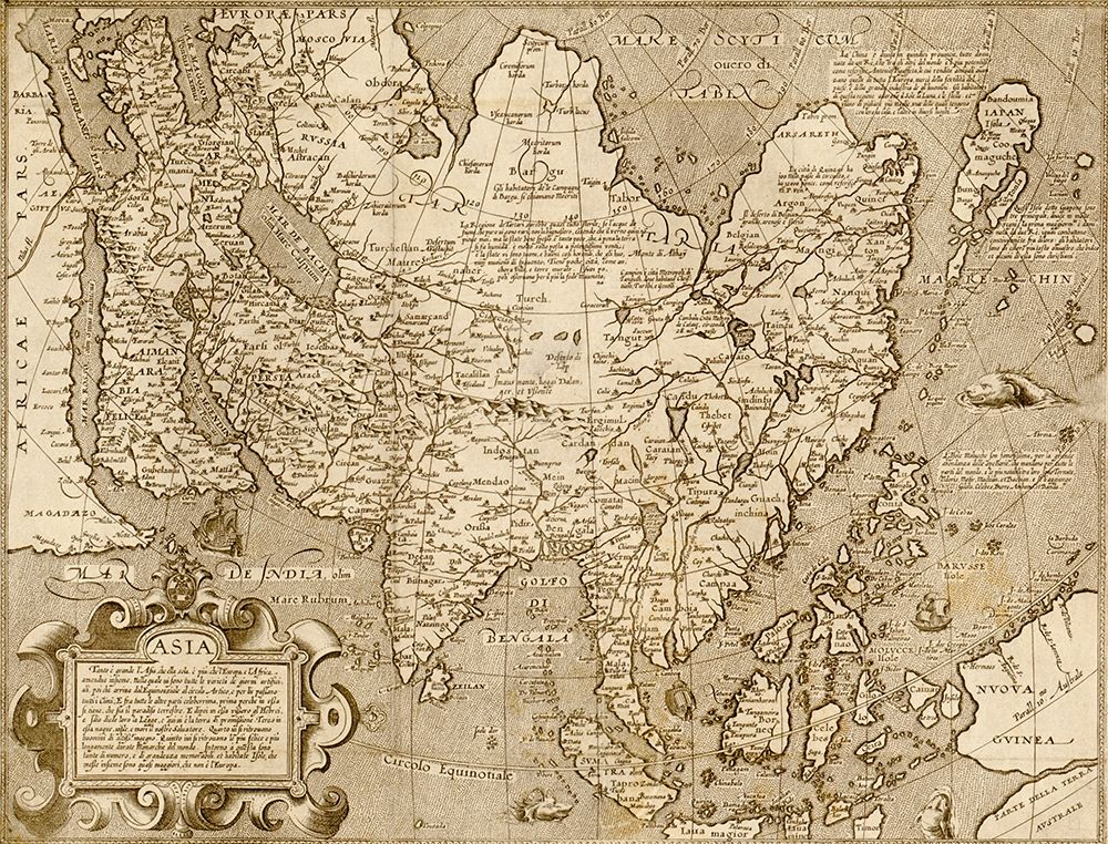 Asia 1600 art print by Vintage Maps for $57.95 CAD