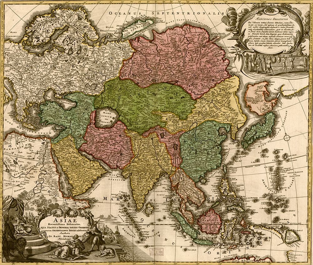 Asia 1725 art print by Vintage Maps for $57.95 CAD