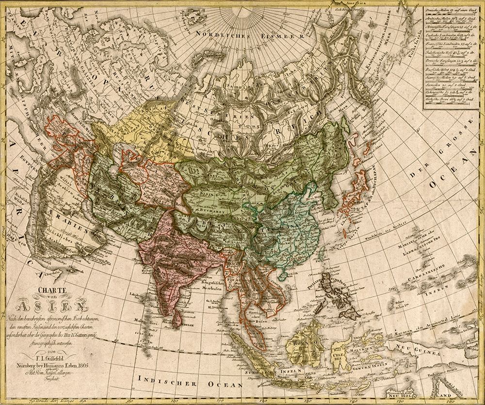 Asia 1805 art print by Vintage Maps for $57.95 CAD