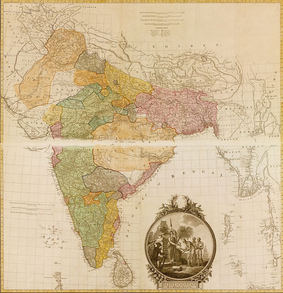 India Hindustan 1782 art print by Vintage Maps for $57.95 CAD