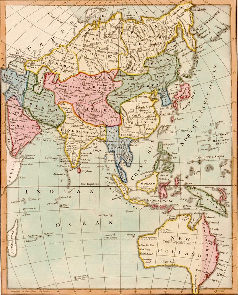 Asia 1796 art print by Vintage Maps for $57.95 CAD