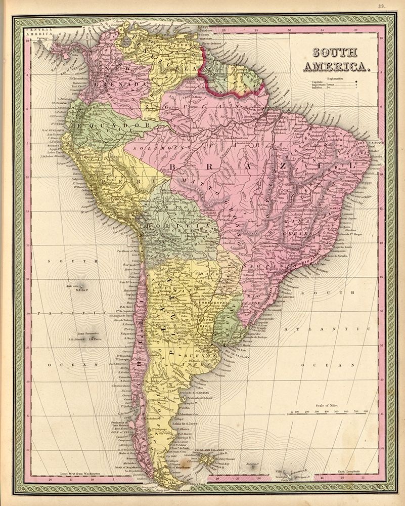 South America 1849 art print by Vintage Maps for $57.95 CAD