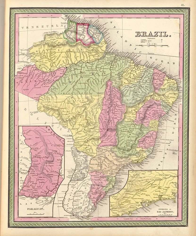 Brazil 1849 art print by Vintage Maps for $57.95 CAD