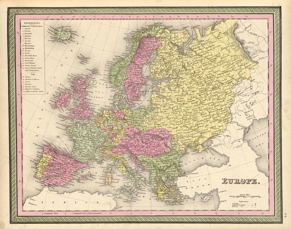 Europe 1849 art print by Vintage Maps for $57.95 CAD