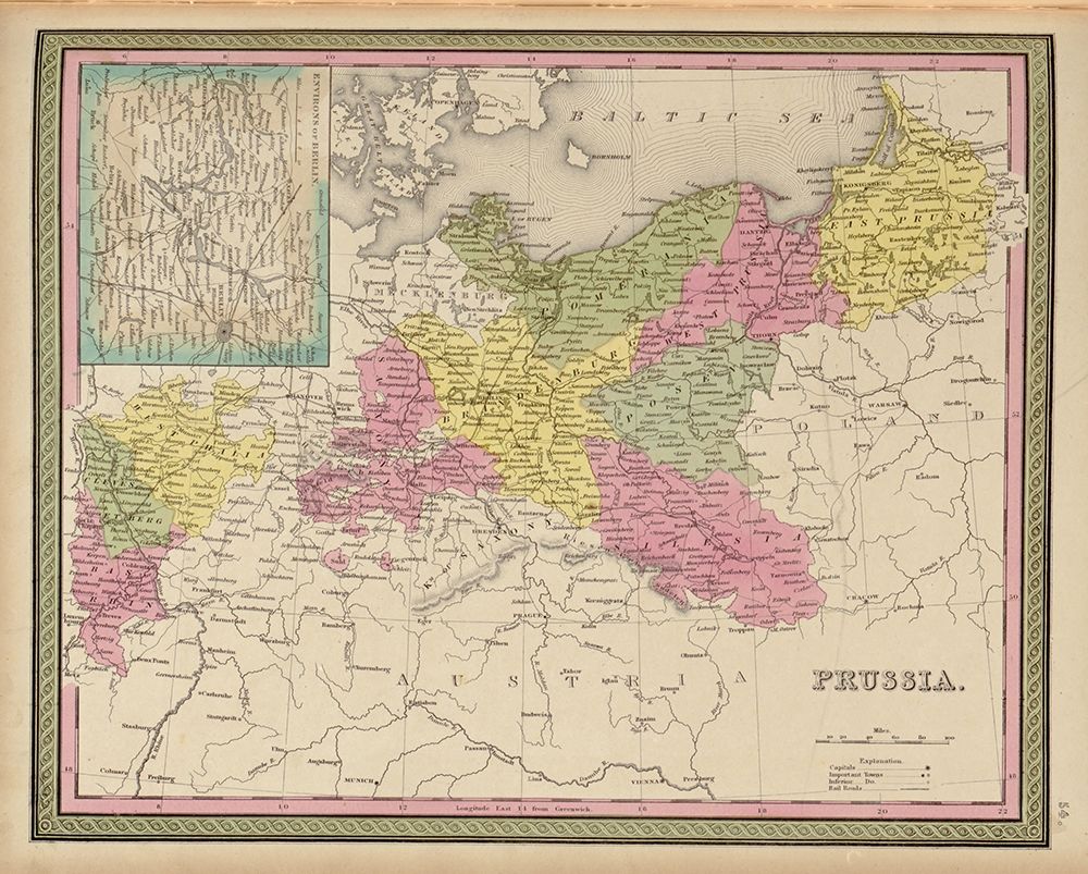 Prussia 1849 art print by Vintage Maps for $57.95 CAD