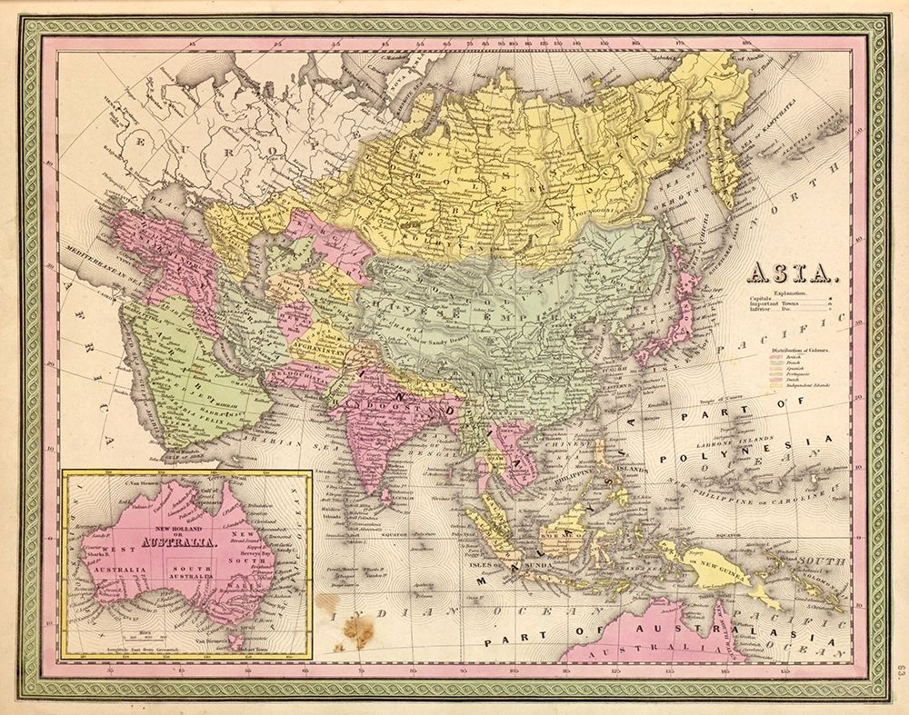 Asia 1849 art print by Vintage Maps for $57.95 CAD