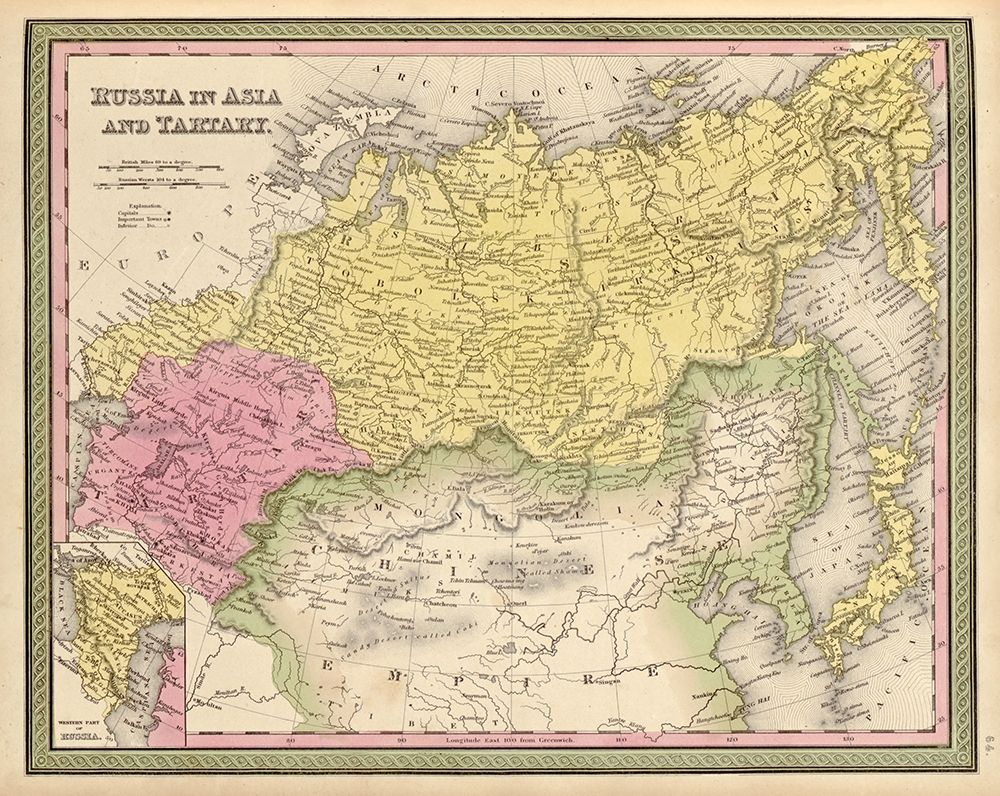 Russia in Asia and Tartary 1849 art print by Vintage Maps for $57.95 CAD