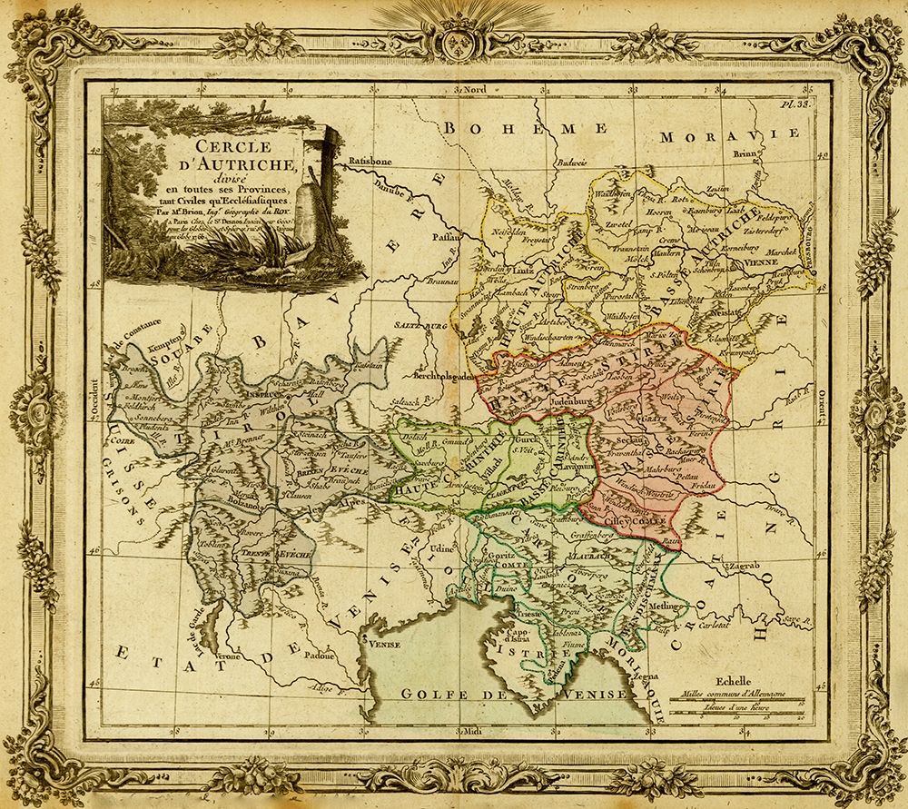 Holy Roman Empire and Austria 1792 art print by Vintage Maps for $57.95 CAD